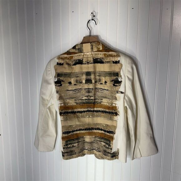 Akris Punto Bergdorf Goodman Blazer 14 Abstract Print Jacket Luxury Cotton Art - Picture 2 of 9